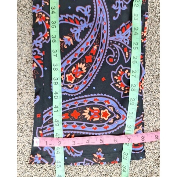 WeWoreWhat Danielle Bernstein Womens Pants Black Paisley Ankle Flare Size 26 - Picture 6 of 10